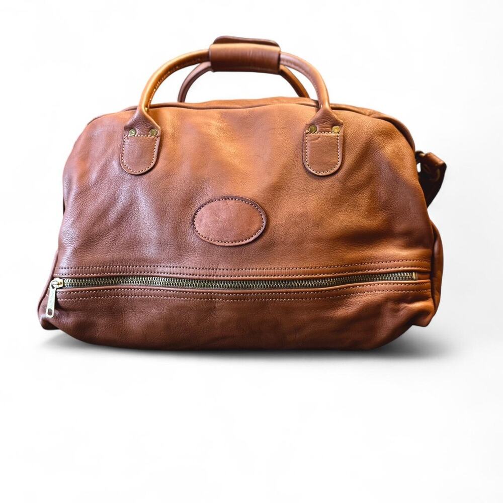 Vintage leather duffle bag
